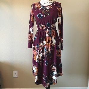 Shop Stevie long Sleeve Floral dress